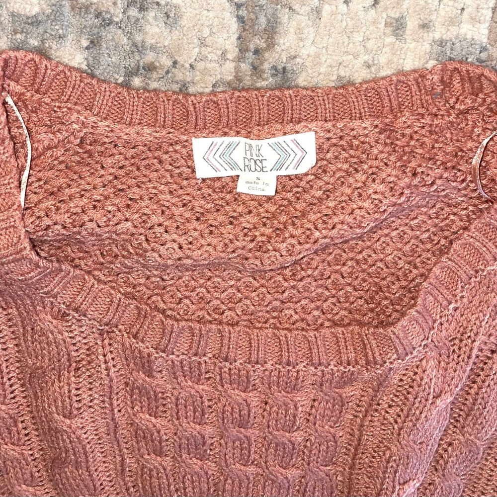 Pink Rose knit sweater size small - Picture 3 of 3